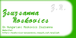 zsuzsanna moskovics business card